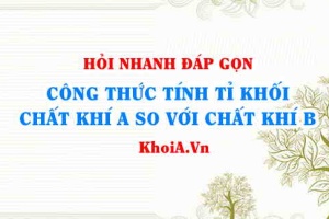 Công thức tính tỉ khối của khí A so với khí B? KHTN 8